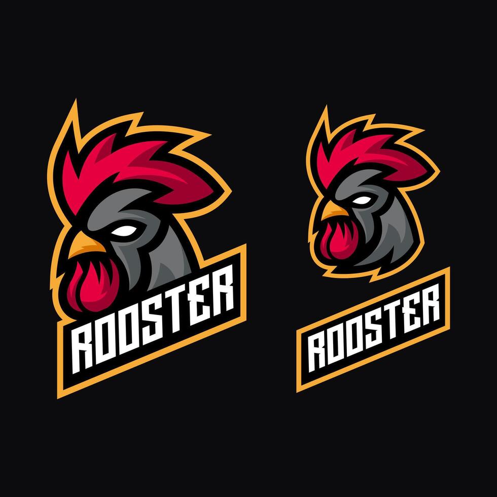 Colorful rooster logo design vector