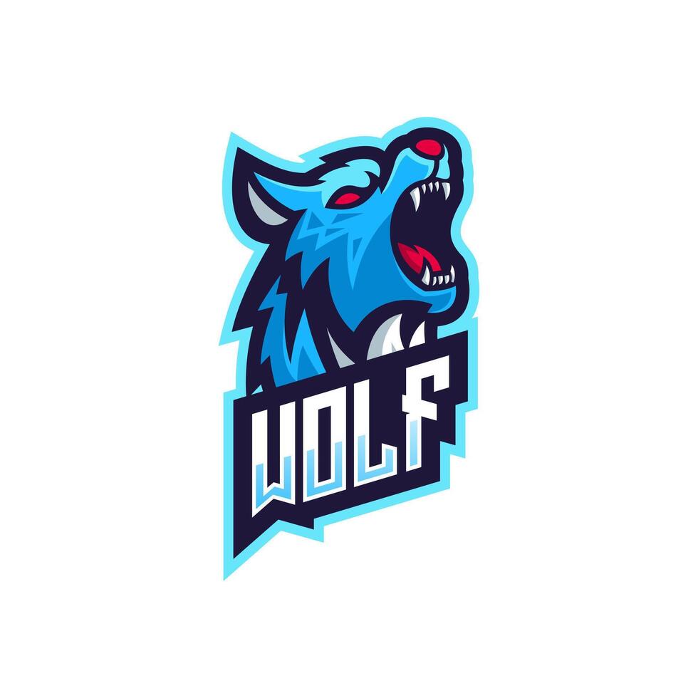 Fierce wolf logo design vector