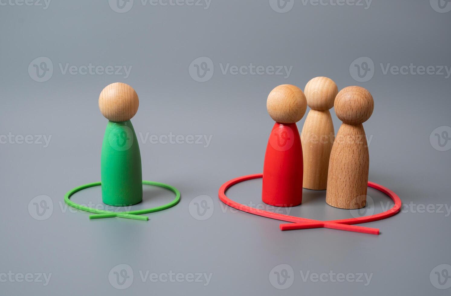 The person is in the minority on the issue. Social isolation, dissenting views, or underrepresented voices. Resistance, alternative thinking, or being excluded from the majority opinion. photo