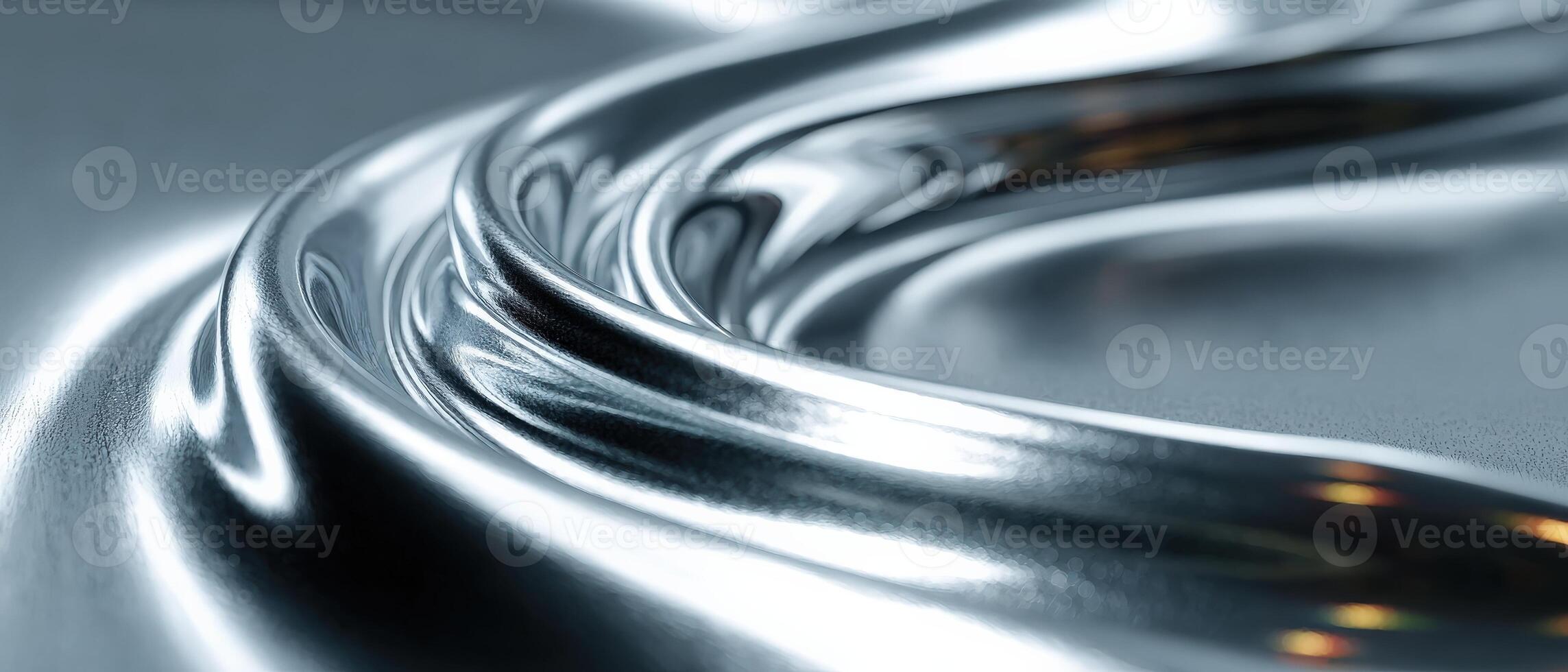 Abstract metallic silver curve with smooth reflections and subtle light play Concept of technology, industrial design, and modern art with a sleek and elegant aesthetic photo