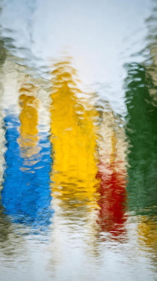 Abstract Water Reflection Colorful Swirls and Patterns. photo