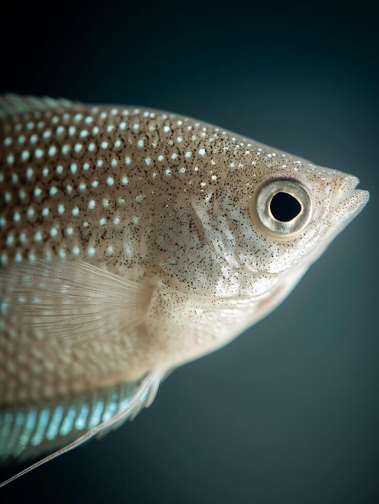 Close up of a Pearl Gourami Fish, Detailed Texture and Color. photo