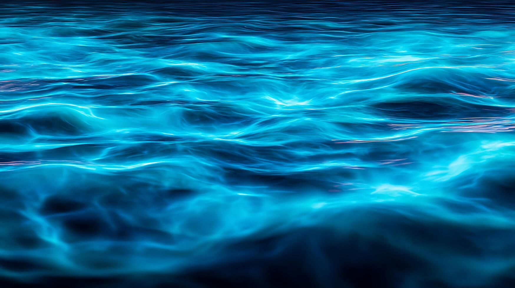 Abstract Blue Water Surface Rippling Texture and Glowing Light. photo