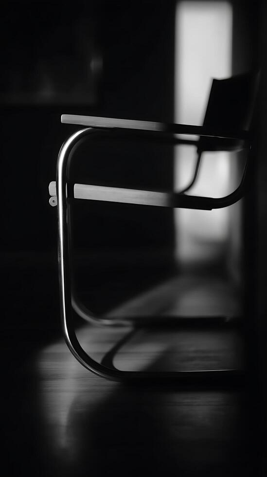 Modern Chair Silhouette A Study in Light and Shadow. photo