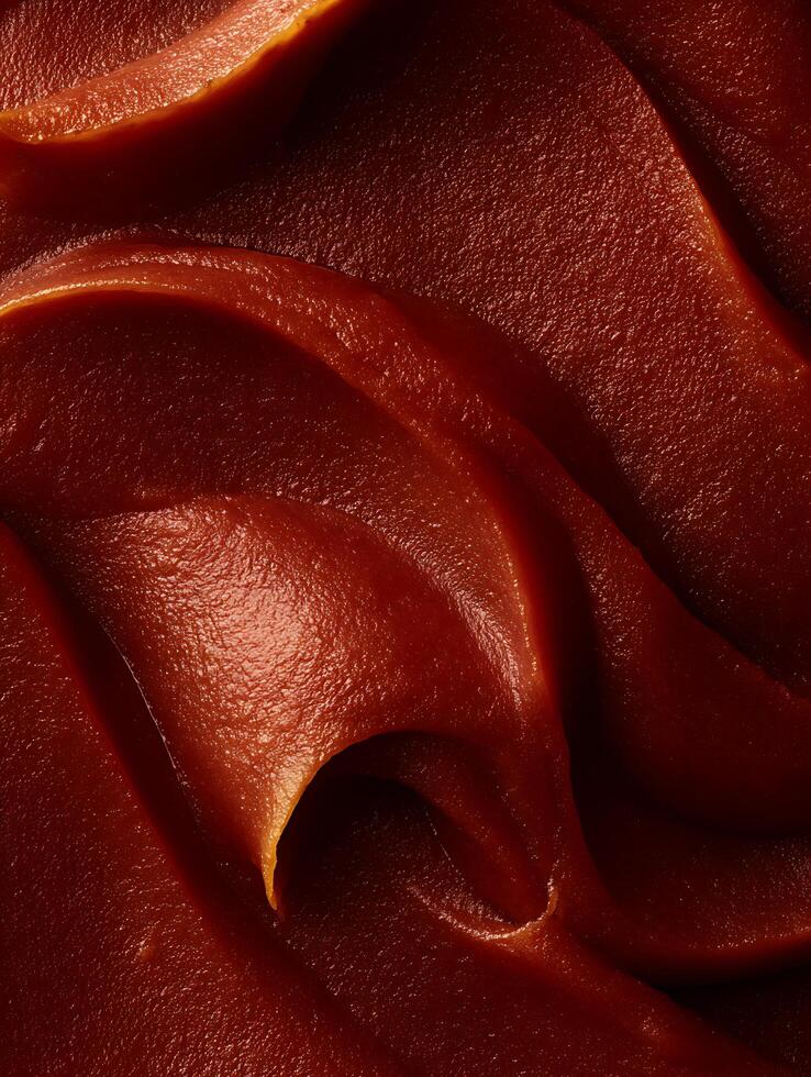 Close up of Rich Brown Sauce Texture, Culinary Background Image. photo