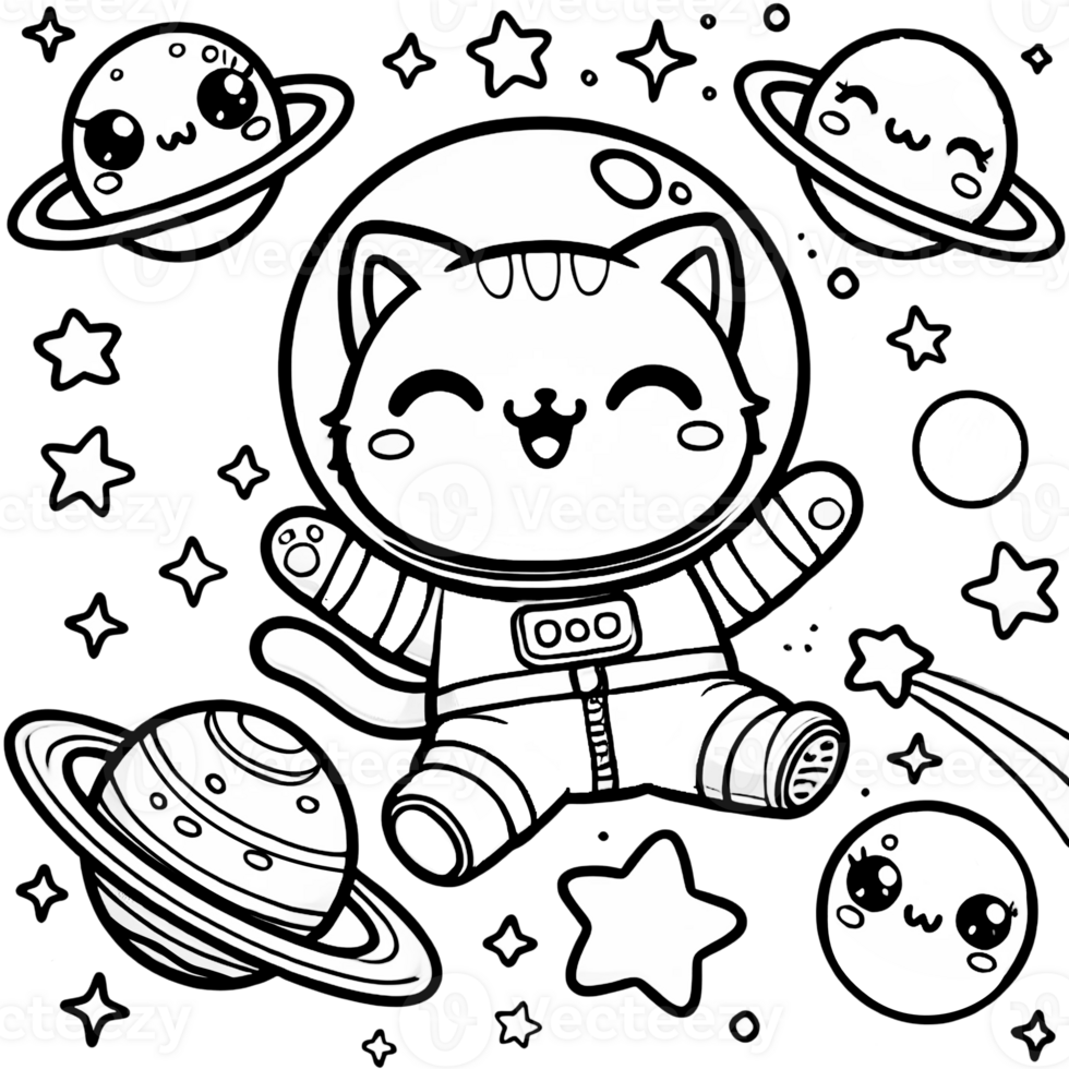 Cat space and star png