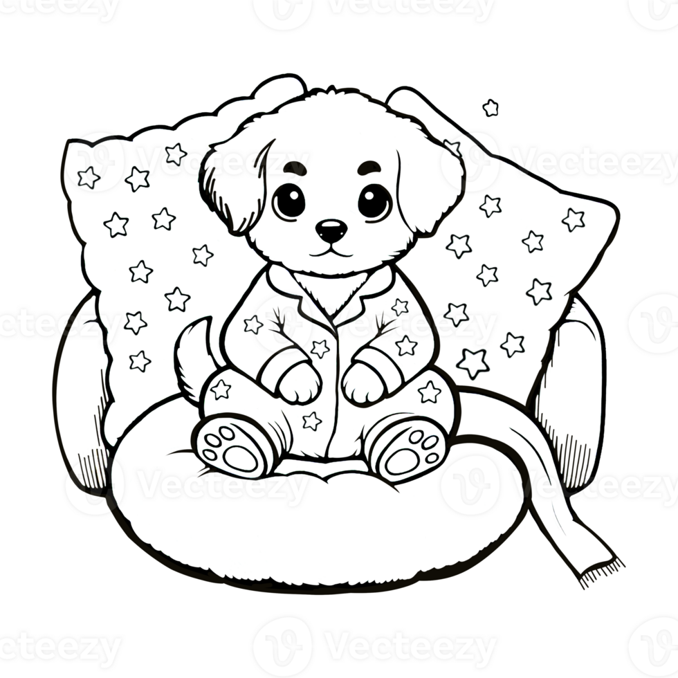 Comfy dog in cozy room png
