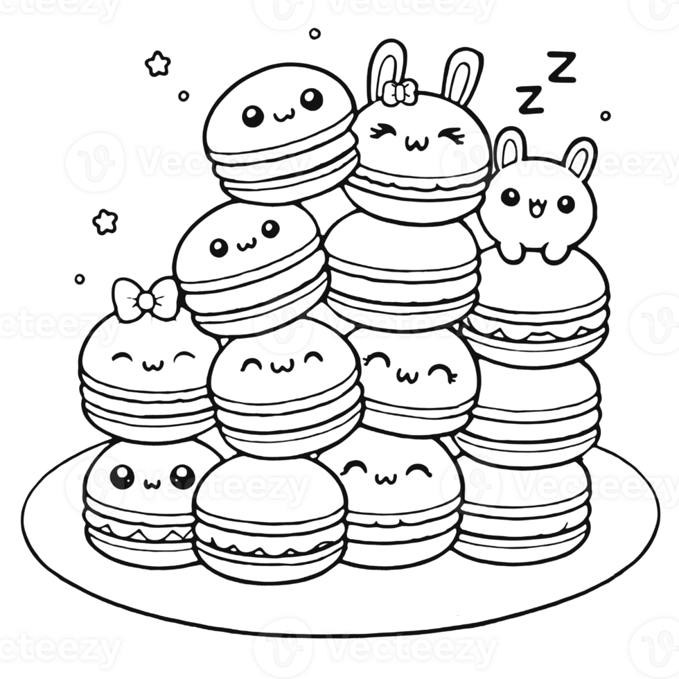 Adorable macaron stack png