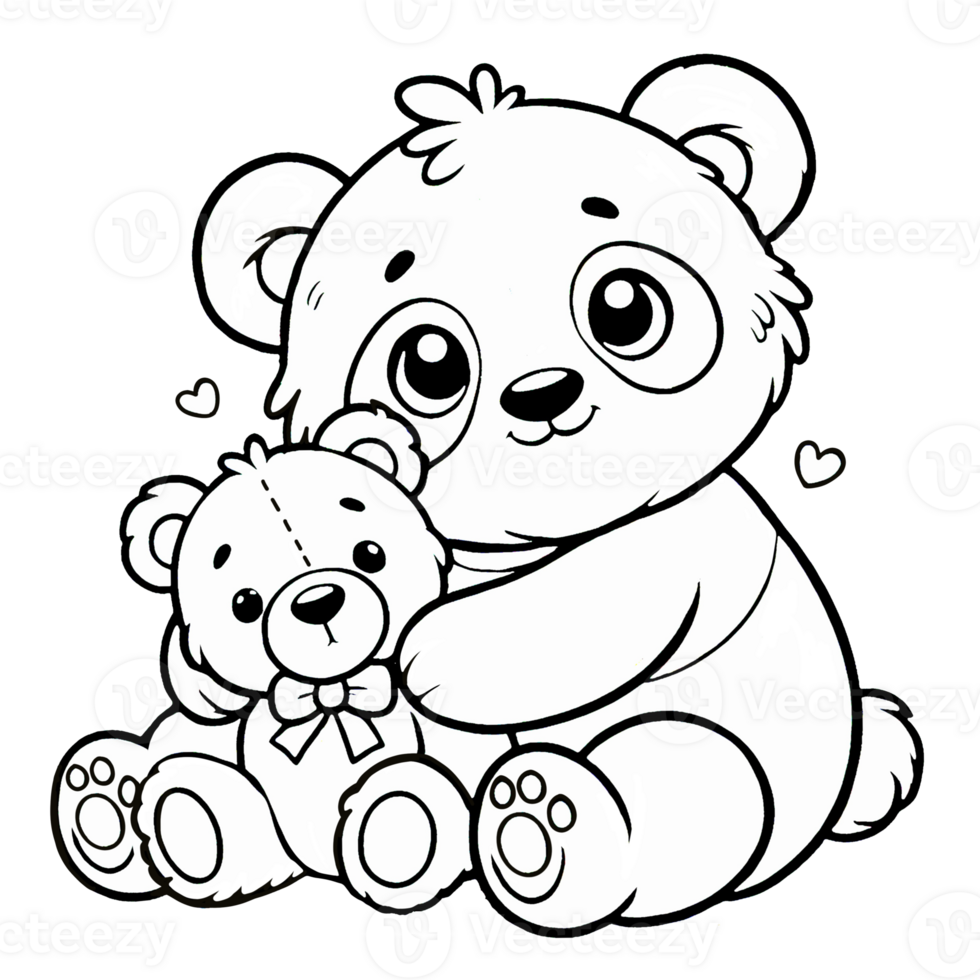 Adorable panda coloring png