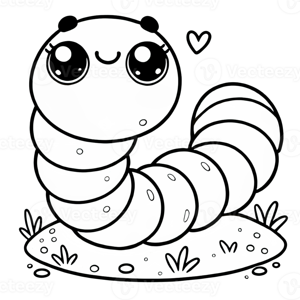 Cute worm in garden png