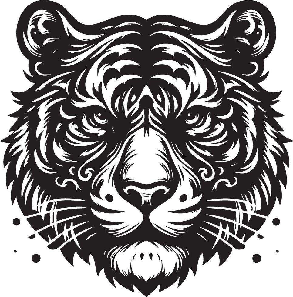 A tiger head in a tribal style vector