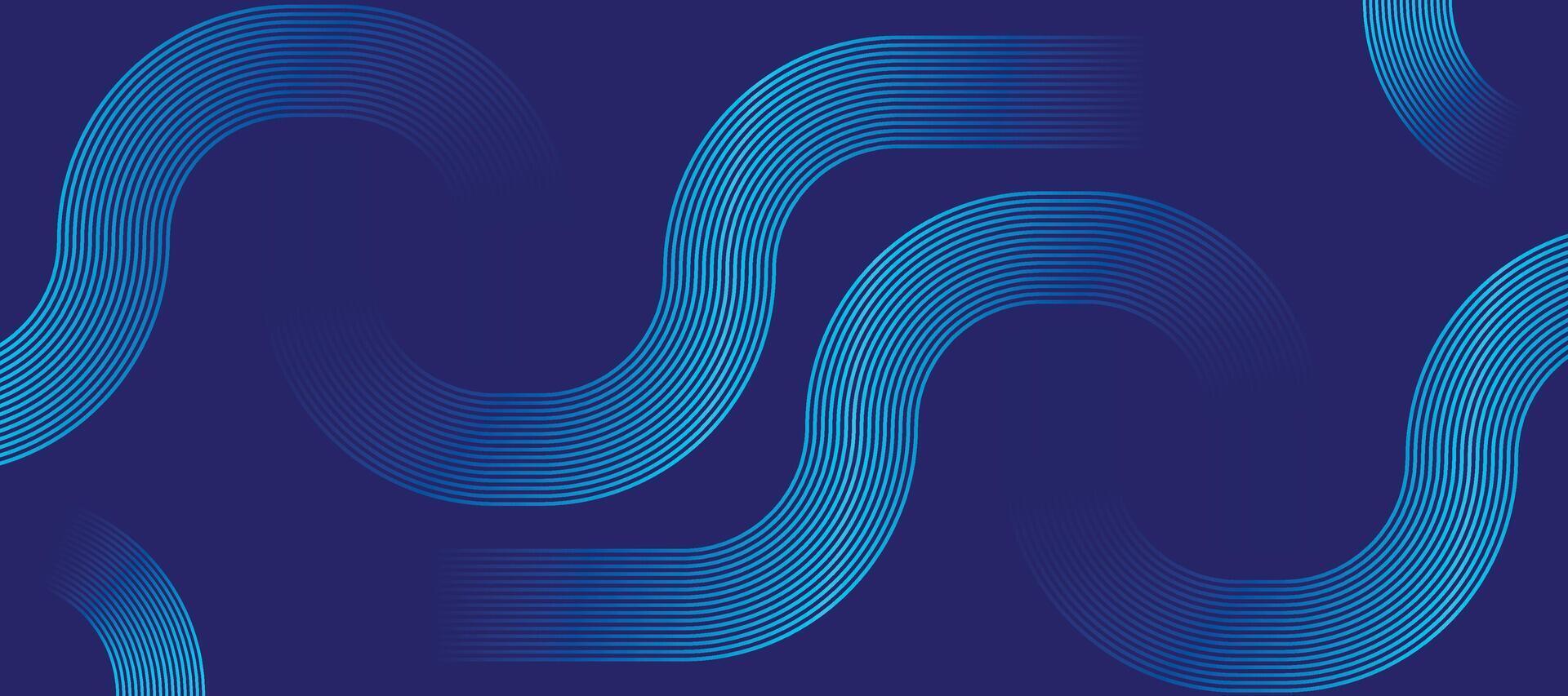 Blue Wave Line Background. Modern Geometric Flow. Tech Abstract Design vector