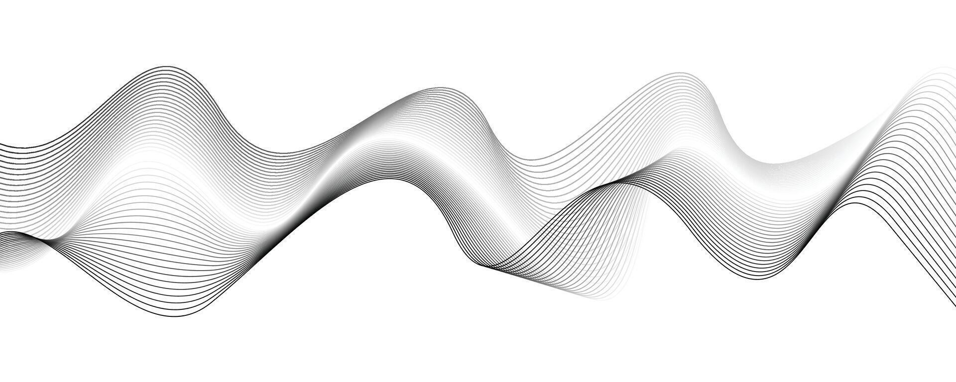 Abstract Black and White Wave Lines Background. Modern Flow Art Desig vector