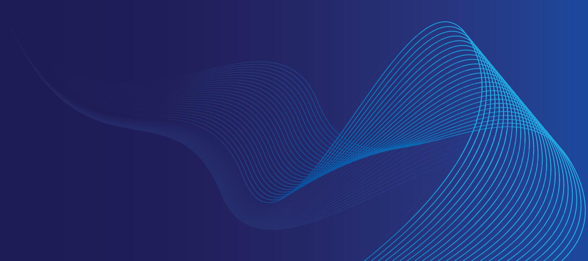 Abstract curved lines on a blue background vector
