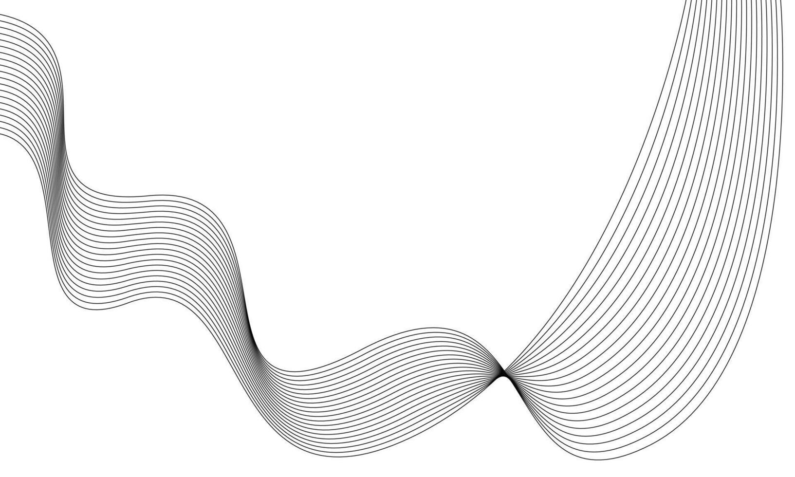 Minimal Curve Line Background. Abstract Black Flow Lines on White Background vector