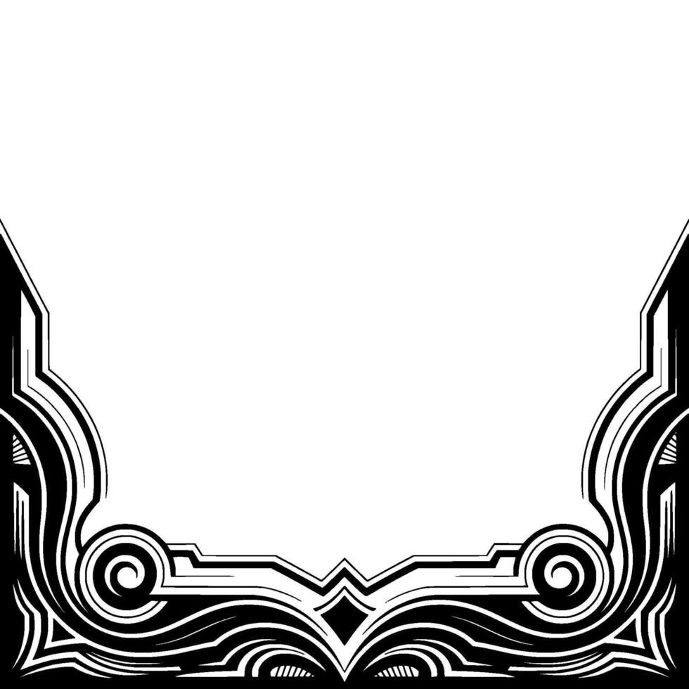 Art Deco Corner Frame Elegant Black and White vector