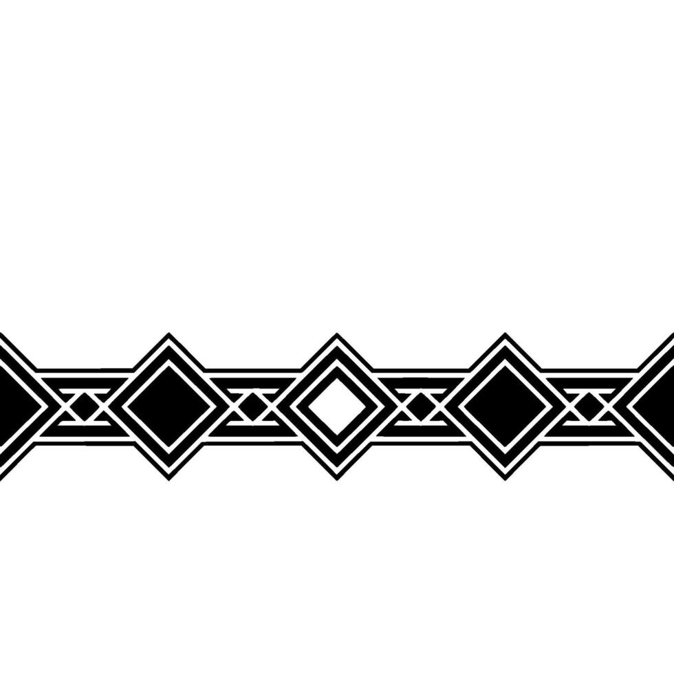 Minimalist Geometric Border With Diamond Pattern, Black and White vector