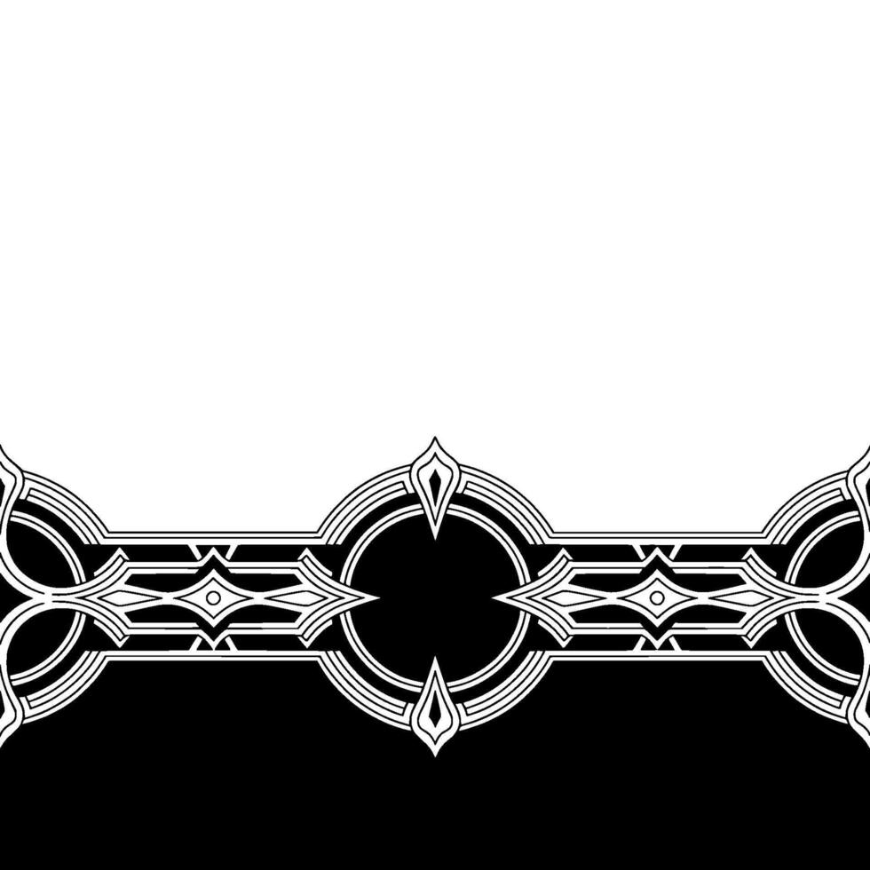 Elegant Art Deco Border in Black and White, Element vector