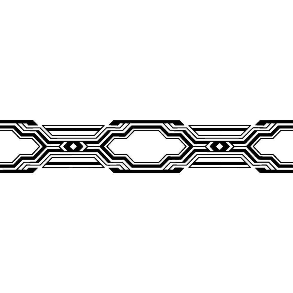 Geometric Border Modern Black and White Element vector