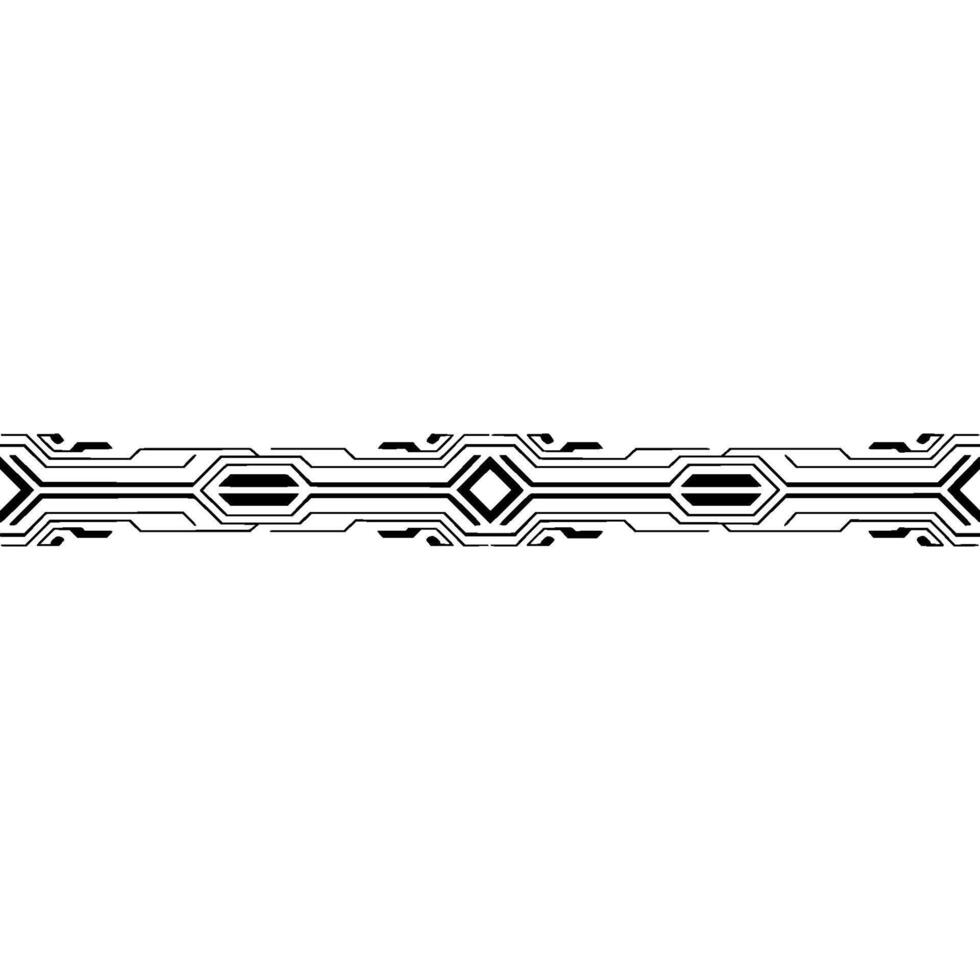 Futuristic Tech Border Geometric Circuit Pattern on White Background vector