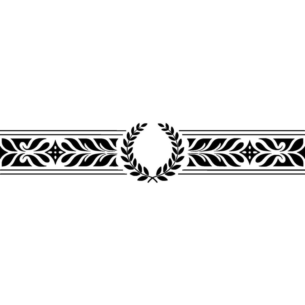 Laurel Wreath Decorative Border on White Minimalist Elegance vector