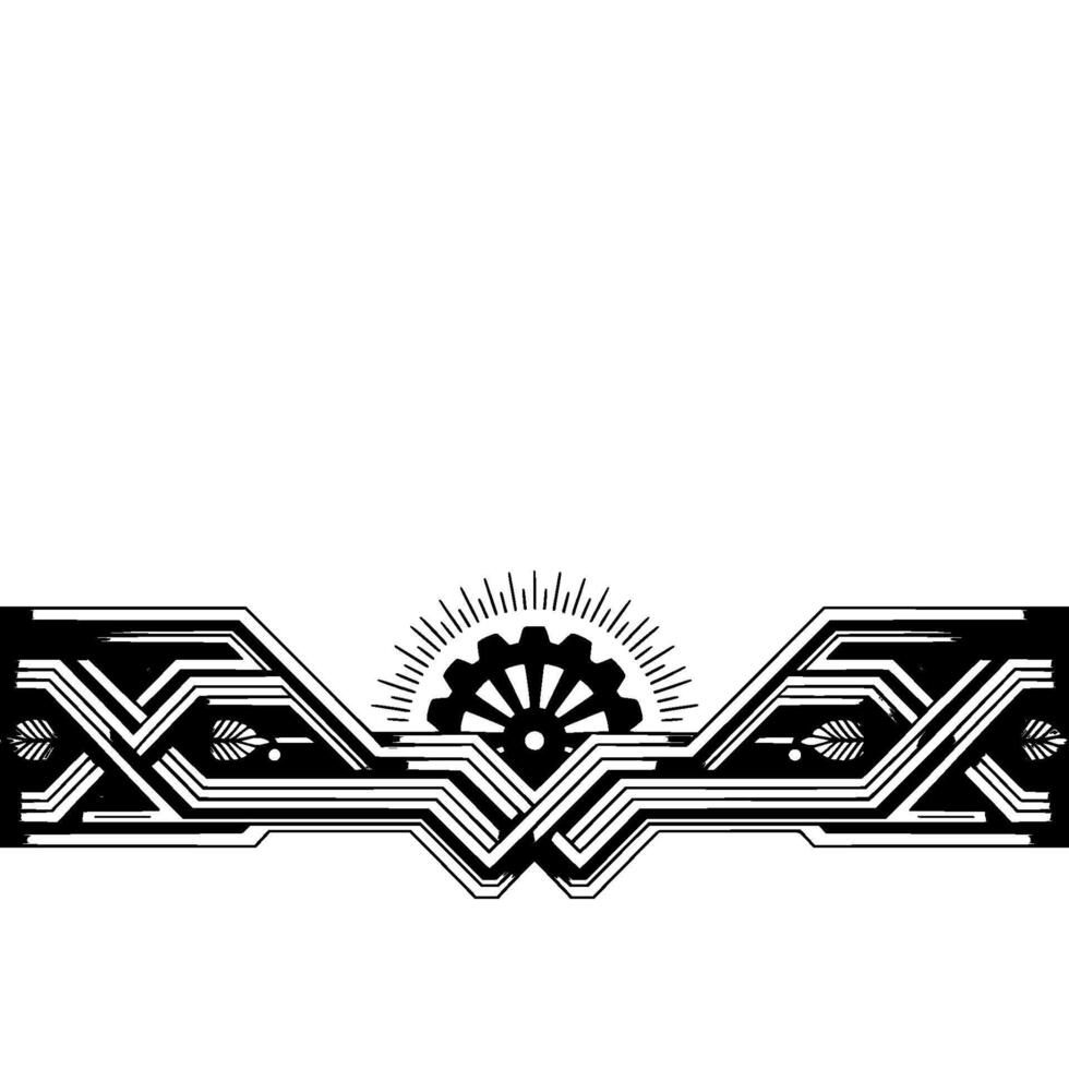 Geometric Art Deco With Gear on Gradient Background vector