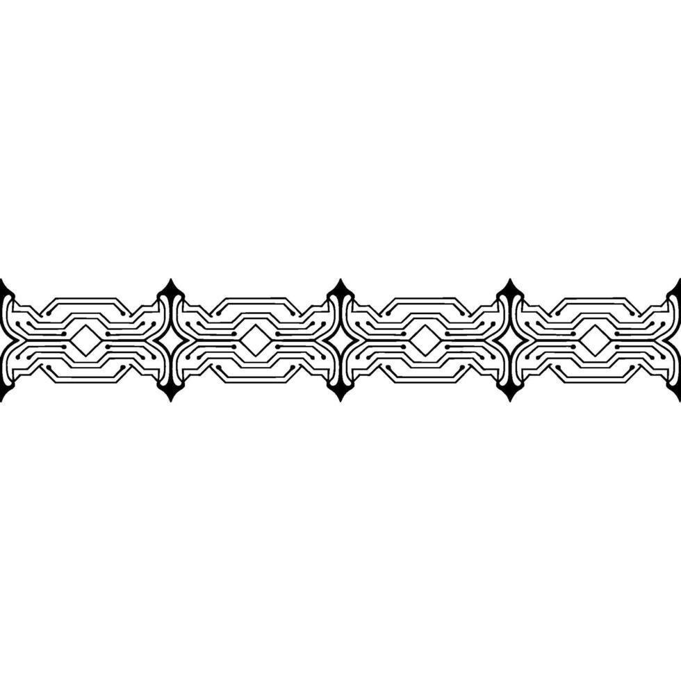 Tech Circuit Border Abstract Circuitry Line Art vector