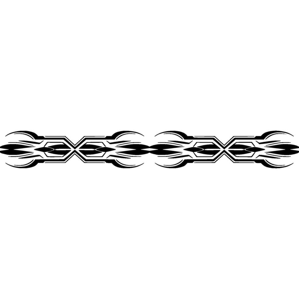 Tribal Border Black Ornament on White Background vector