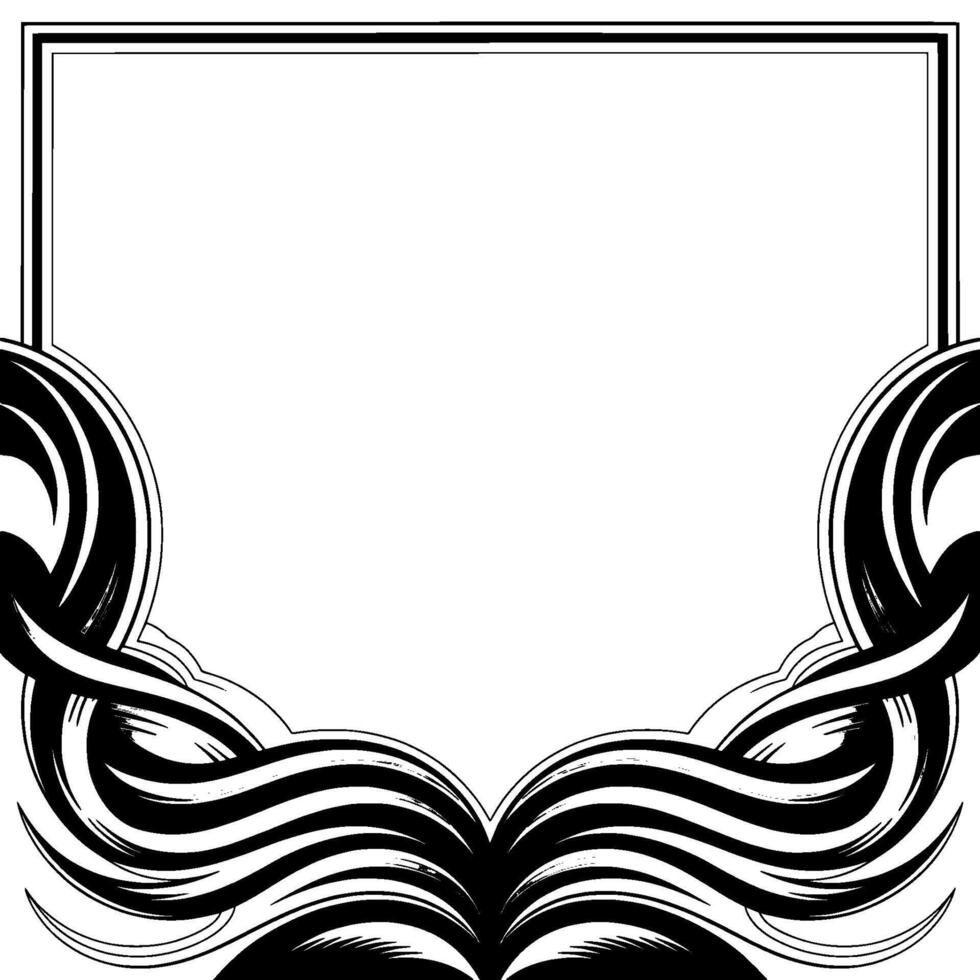Elegant Frame Black White Swirls on White Background vector