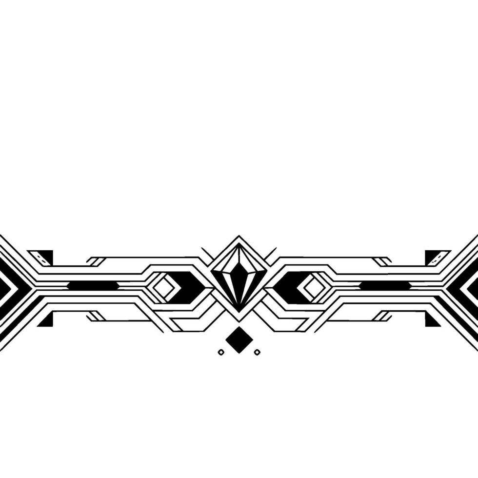 Art Deco Geometric Border on White, Elegant Minimalism vector