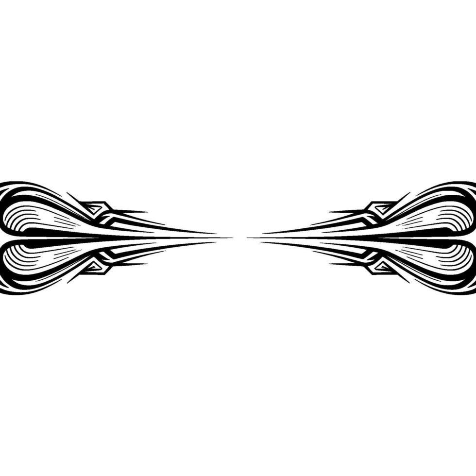 Symmetrical Abstract Black and White Ornament on White vector