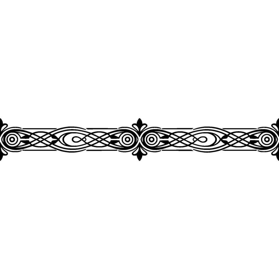 Ornamental Black Border, Celtic Knotwork on White Background vector