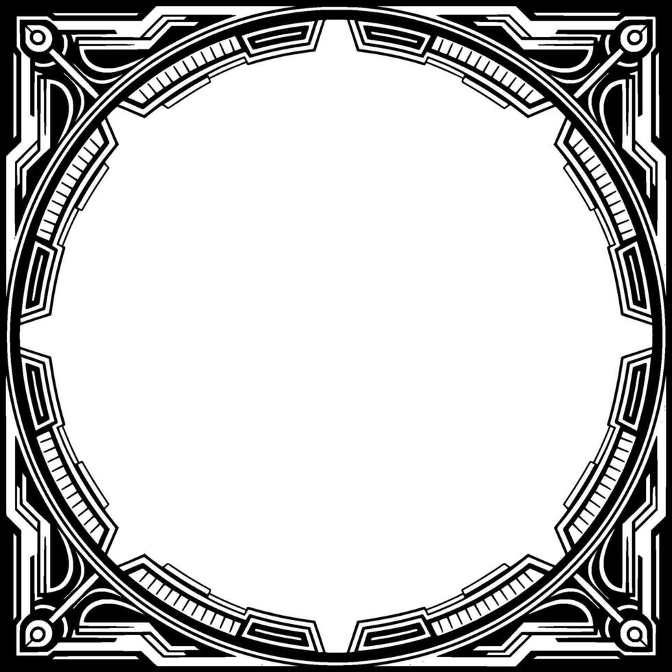 Art Deco Frame With Geometric Elegant Border Illustration vector