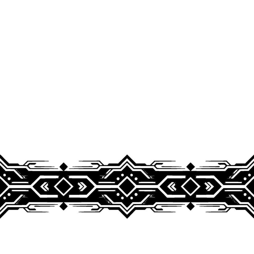 Geometric Border Black White Abstract With Symmetrical Pattern vector