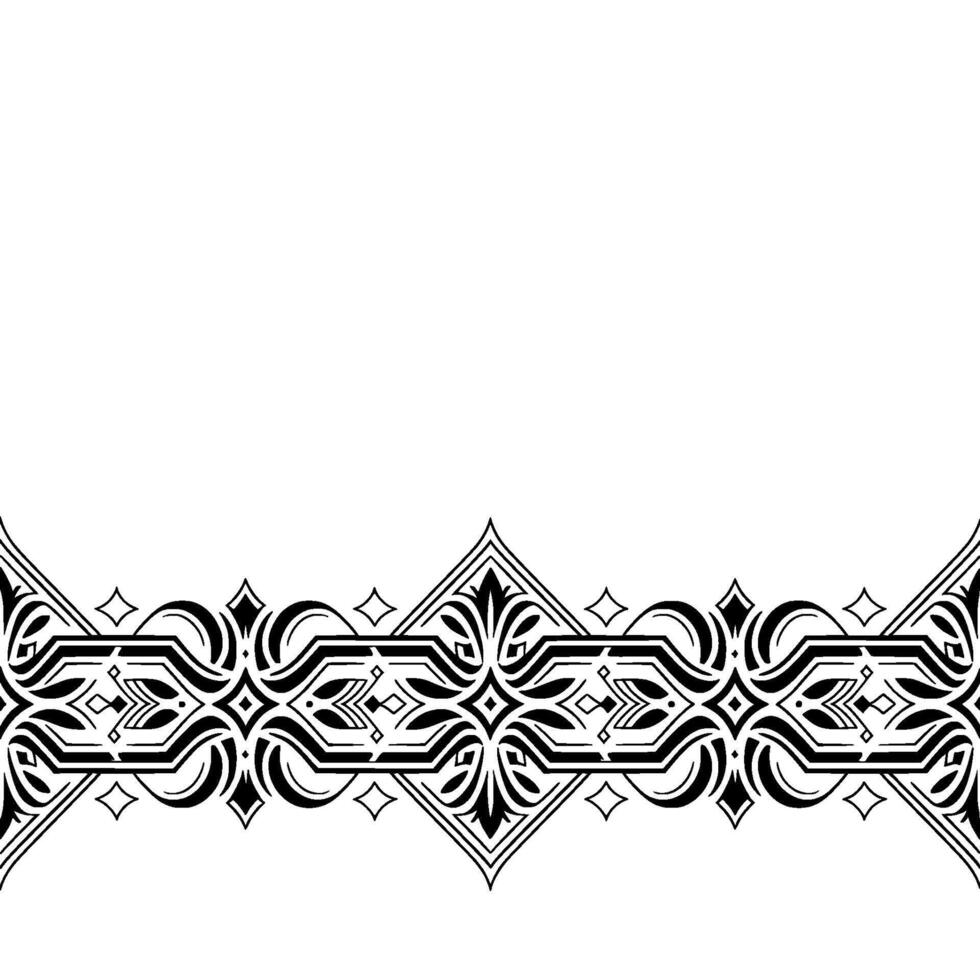 Elegant Black and White Decorative Border Geometric, Floral vector