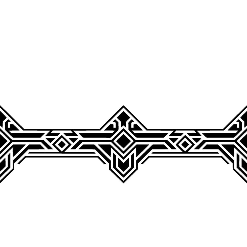 Abstract Geometric Border Element Art Deco Style, Black White vector