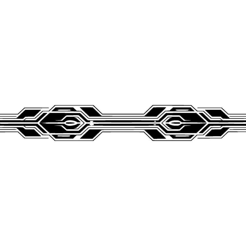 Abstract Tech Divider Black White Futuristic Element vector