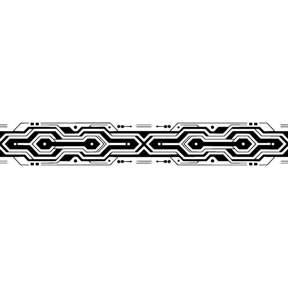 Geometric Tech Border Black Circuitry on Gray Background vector