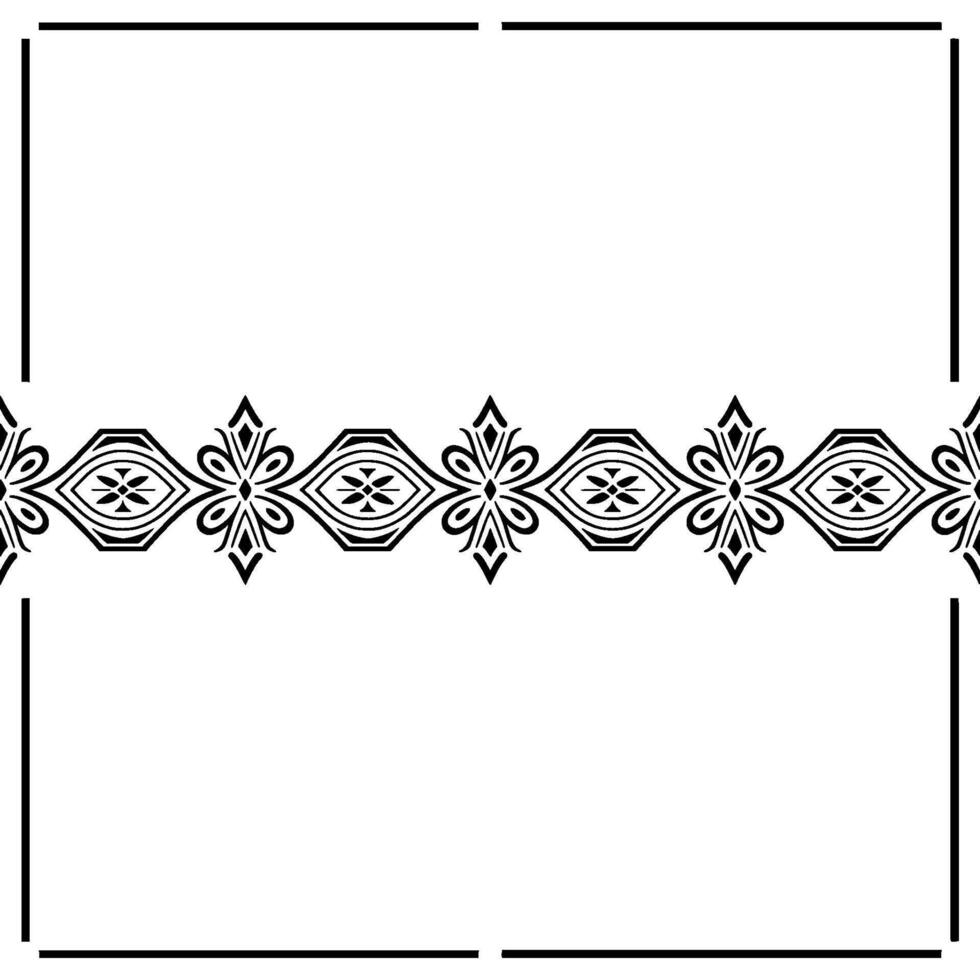 Elegant Black and White Decorative Border With Floral Accents vector