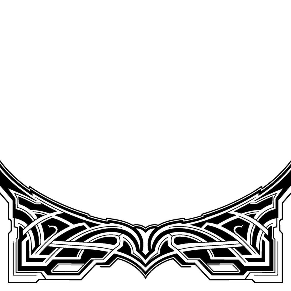 Celtic Knotwork Border on White Background, Digital Art vector