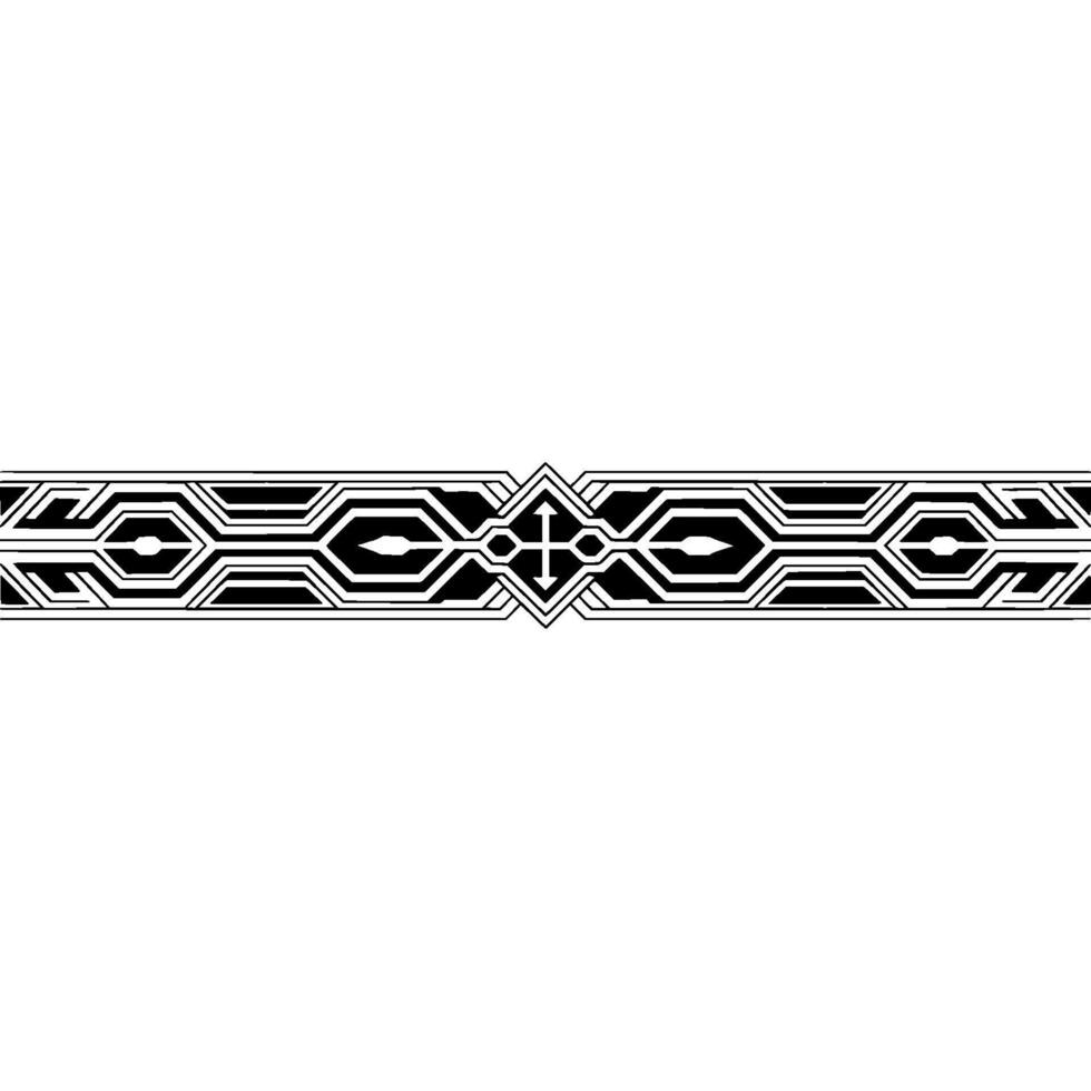 Geometric Symmetry Border, Black and White Abstract vector