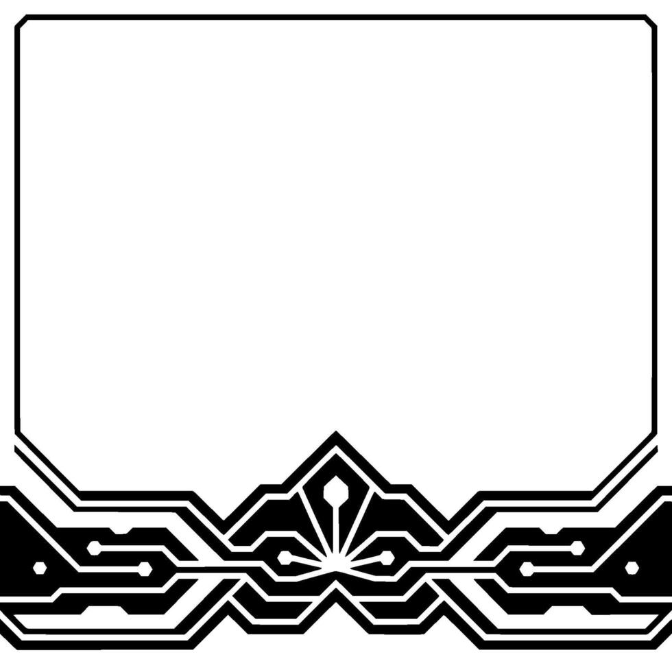 Geometric Tech Frame in Black and White, Minimalist vector