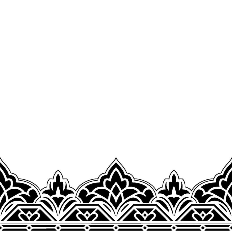 Elegant Black and White Floral Border - Template vector