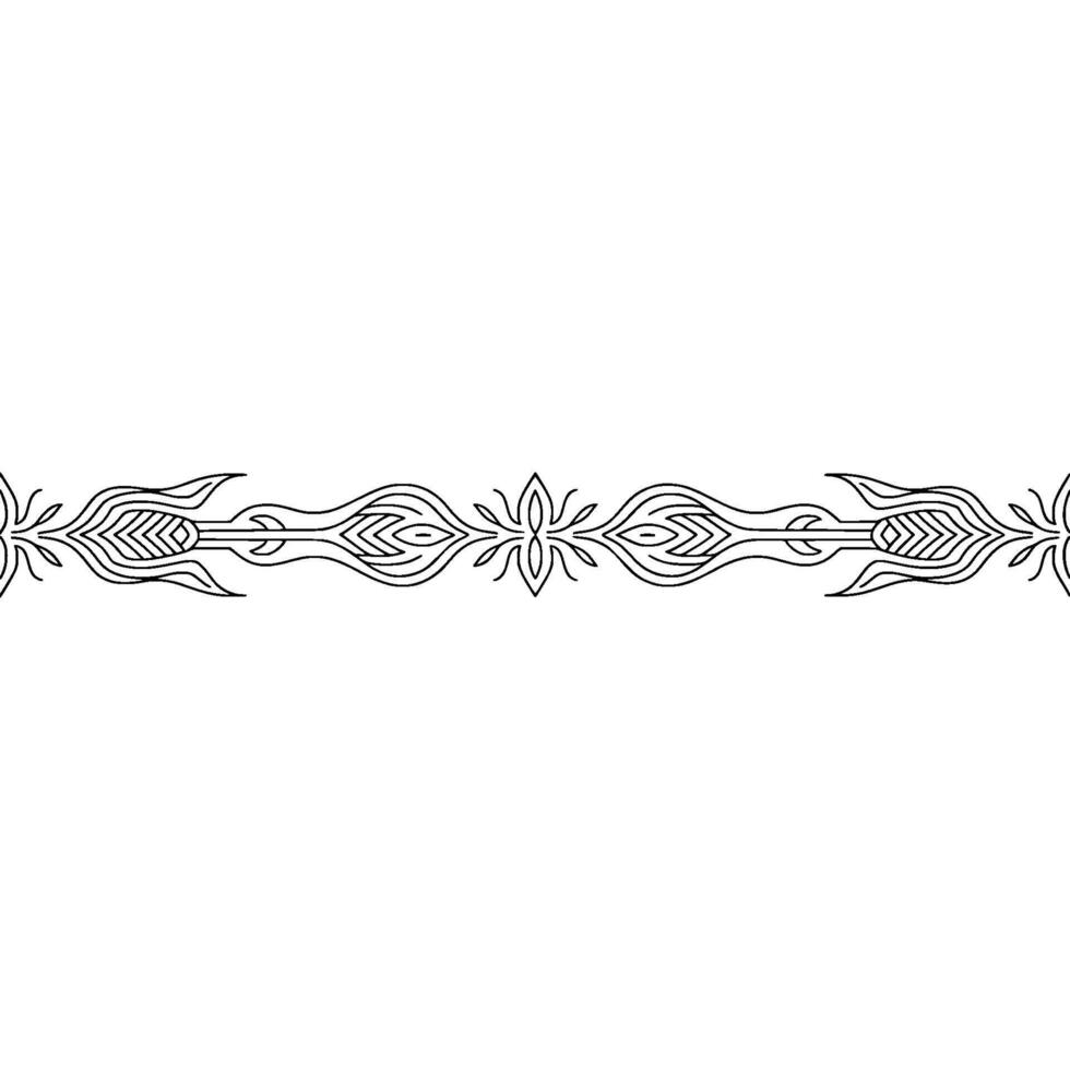 Ornamental Floral Border Elegant Line Art Element vector