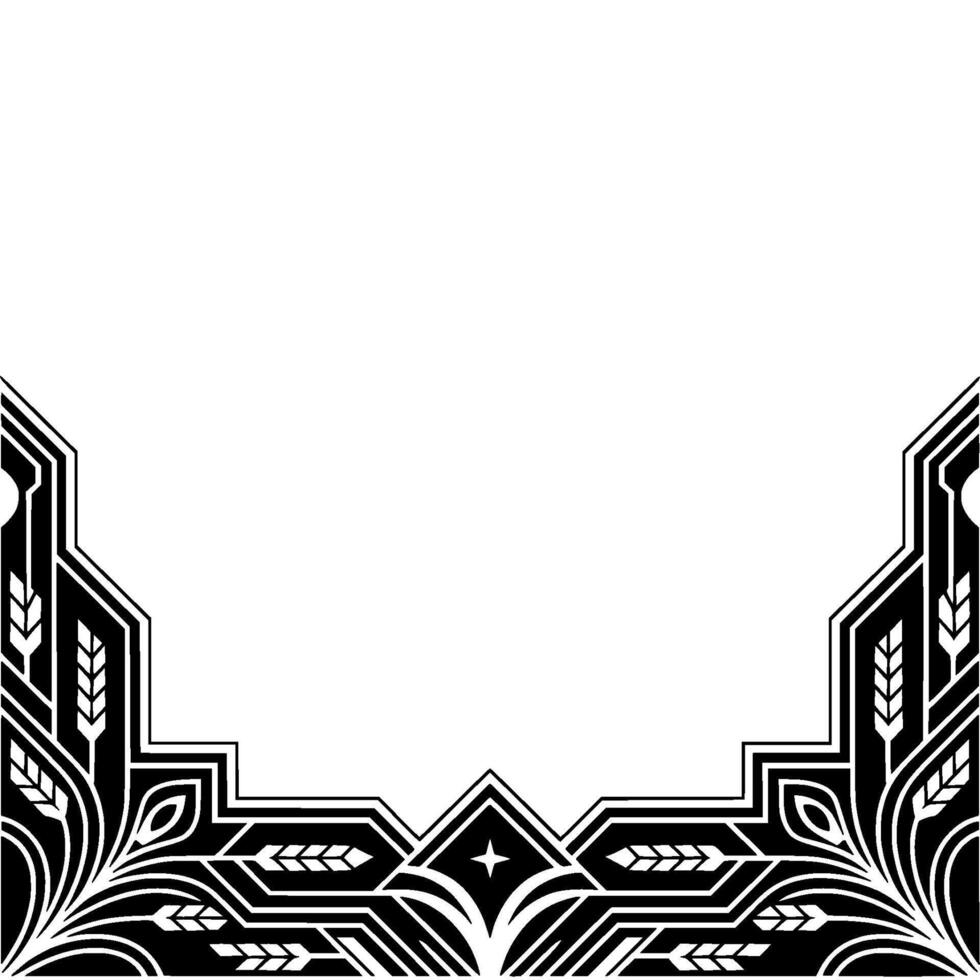 Art Deco Frame With Wheat and Geometric vector