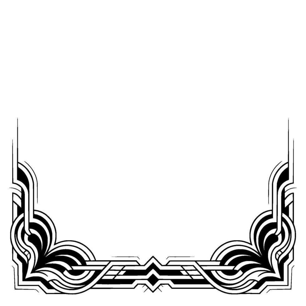 Art Deco Frame Elegant Black and White Border With Copy Space vector