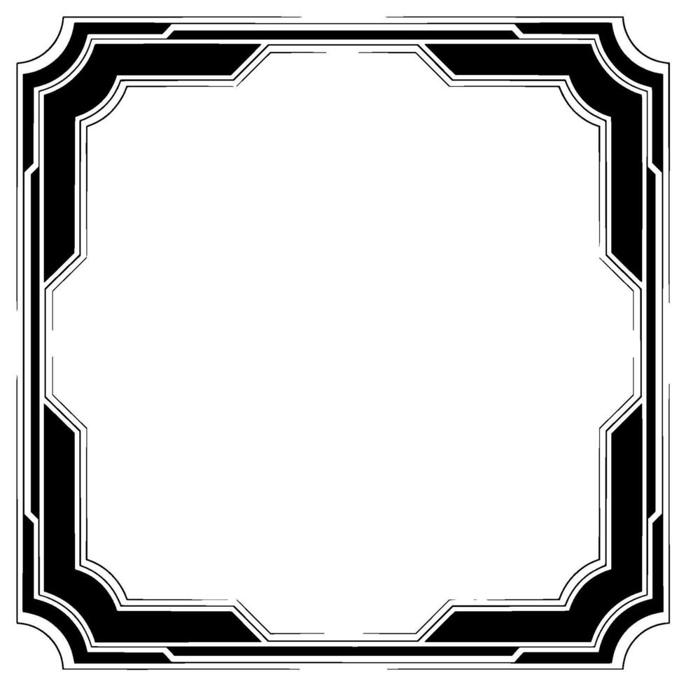 Futuristic Black and White Frame, Geometric Border, Template, Blank Space vector