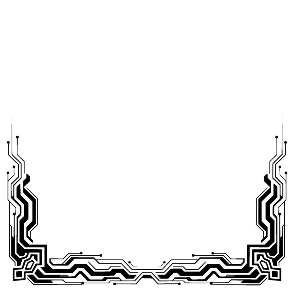Abstract Tech Circuitry Frame on White Background vector