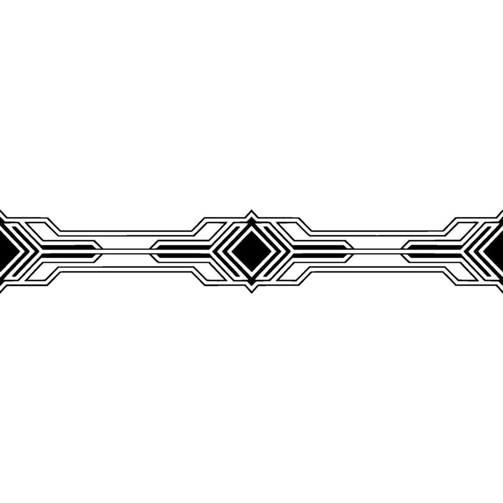 Art Deco Geometric Border in Black on White vector