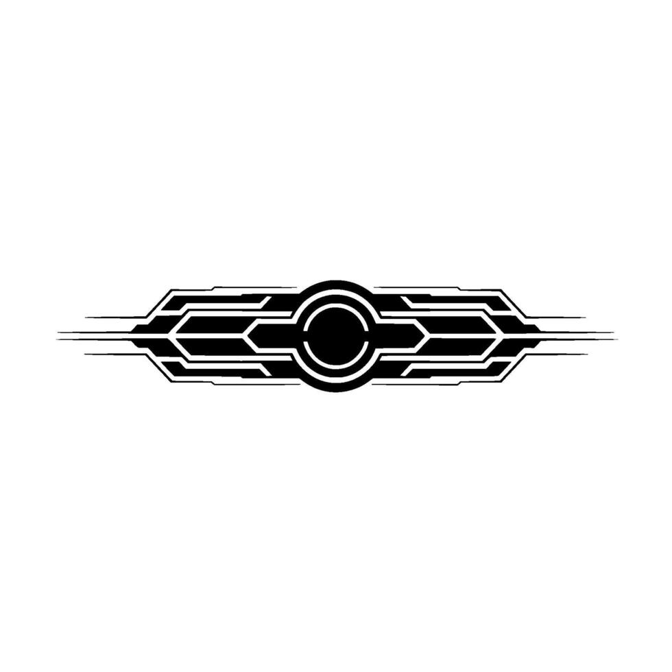 Minimalist Tech Element, Black White, Geometric Ornament vector